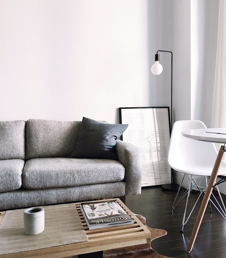 brown wooden center table inside room